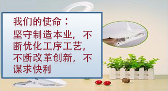 我們的使命：堅(jiān)守制造本業(yè)，不斷優(yōu)化工序工藝，不斷改革創(chuàng)新，不謀求快利